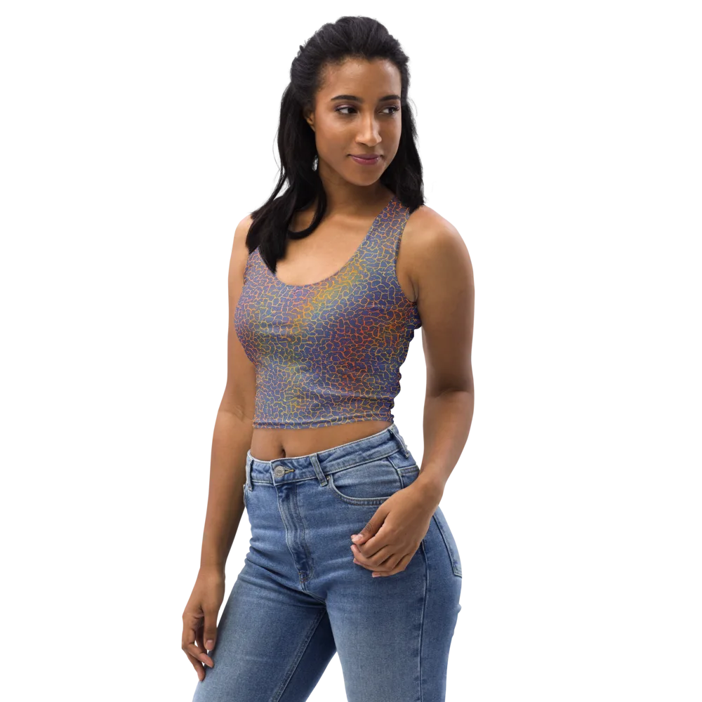 Martian Gridlock on Crop Top — Left Front