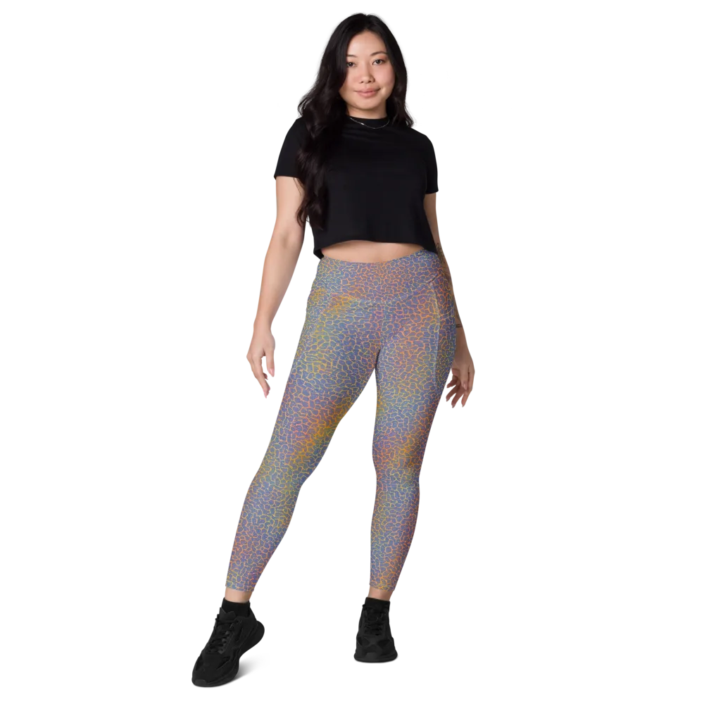 Martian Gridlock on Leggings with Pockets — Front