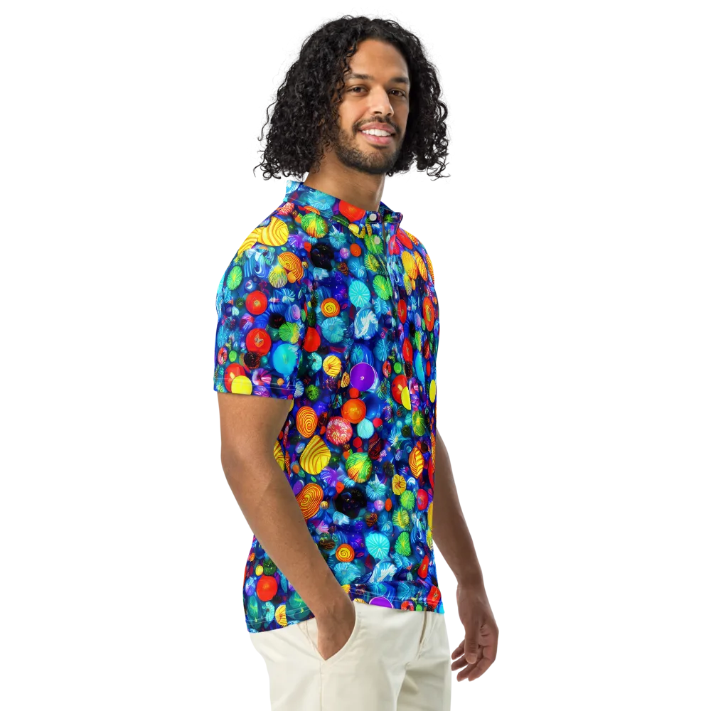Chroma Dazzle on Men's Slim Fit Polo Shirt — Right Front