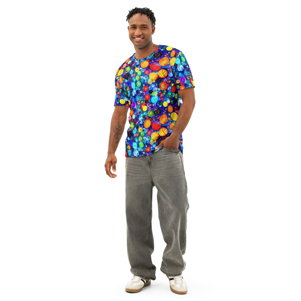 Chroma Dazzle on Men's Cotton Crew Neck T-Shirt — Front