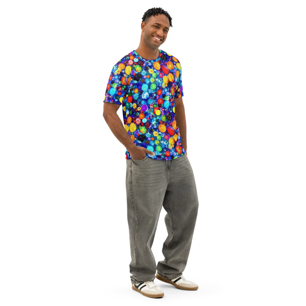 Chroma Dazzle on Men's Cotton Crew Neck T-Shirt — Right Front