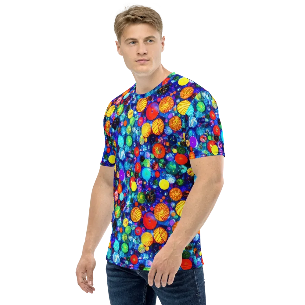 Chroma Dazzle on Men's Crew Neck T-Shirt — Left