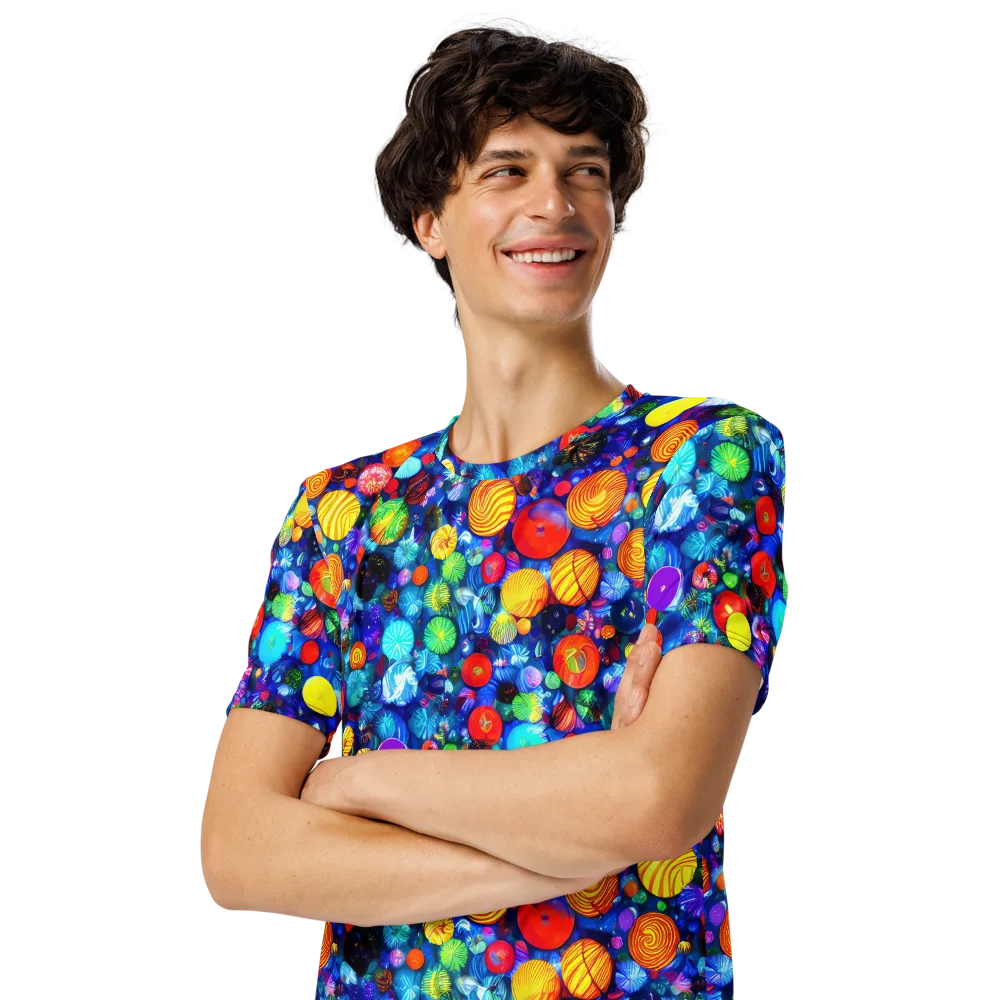 Chroma Dazzle on Men's Crew Neck T-Shirt — Left Front