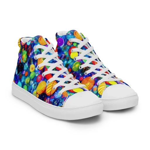 Chroma Dazzle on a Men's High Top Canvas Shoes