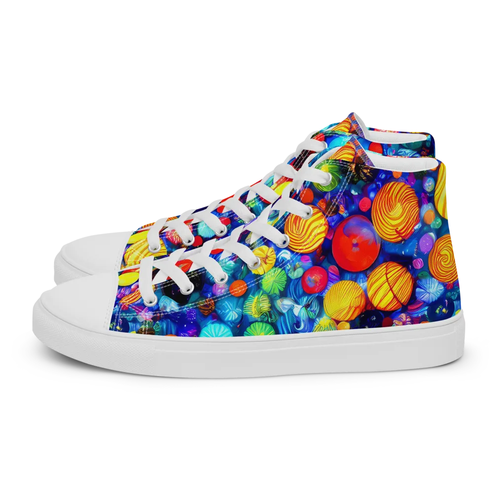 Chroma Dazzle on Men's High Top Canvas Shoes — Left