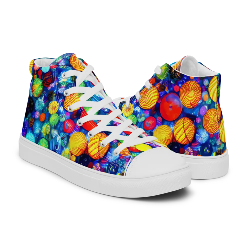 Chroma Dazzle on Men's High Top Canvas Shoes — Right