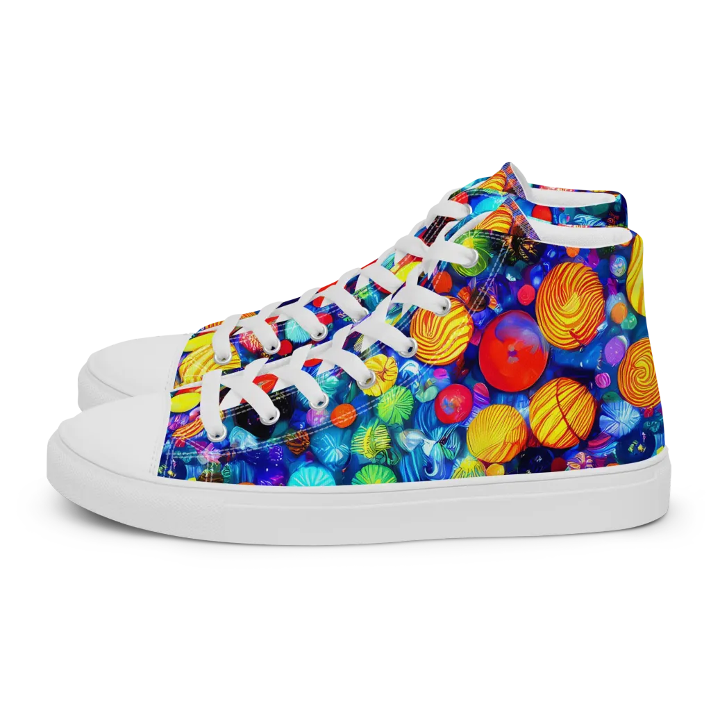 Chroma Dazzle on Women's High Top Canvas Shoes — Left