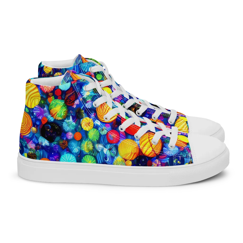 Chroma Dazzle on Women's High Top Canvas Shoes — Right