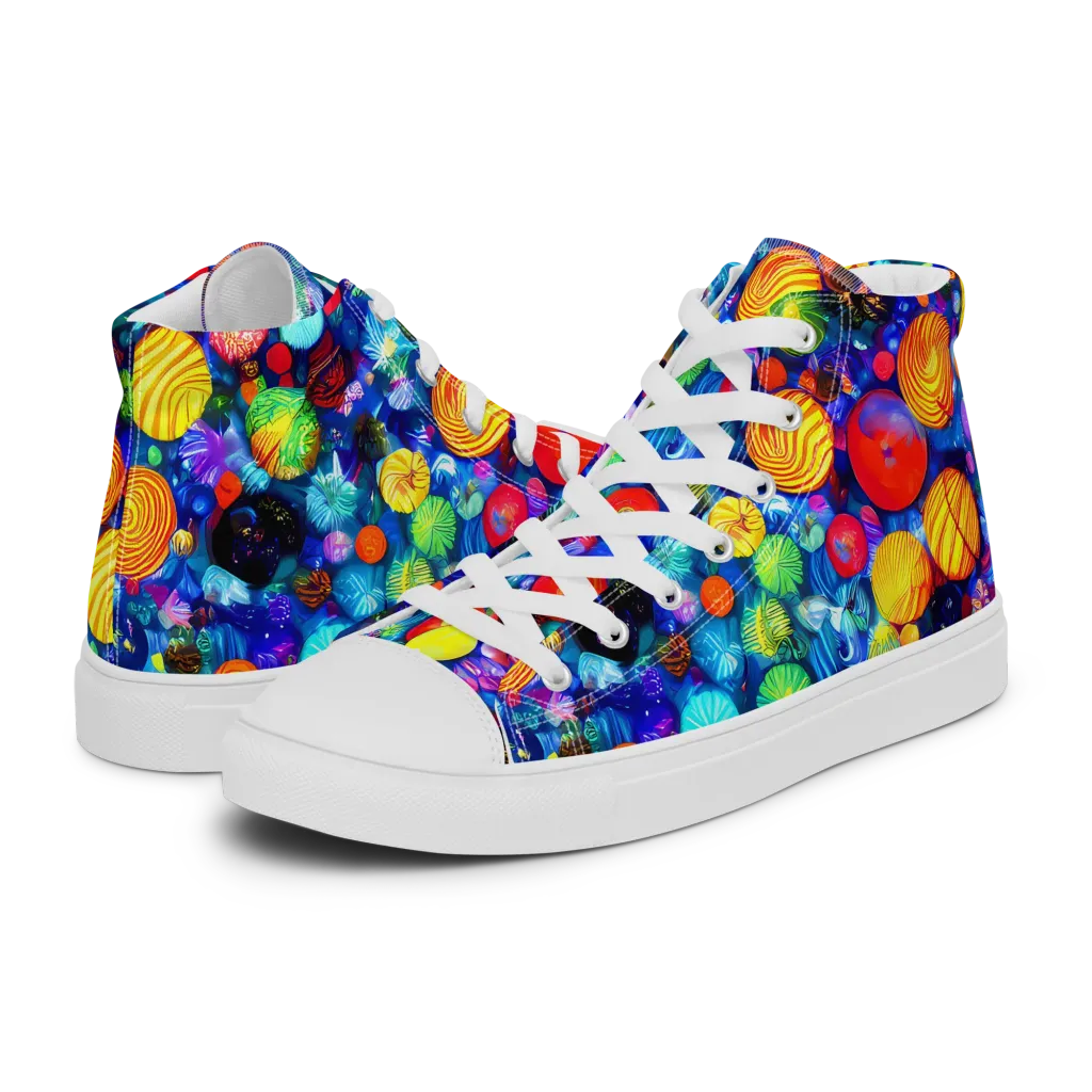 Chroma Dazzle on Women's High Top Canvas Shoes — Left