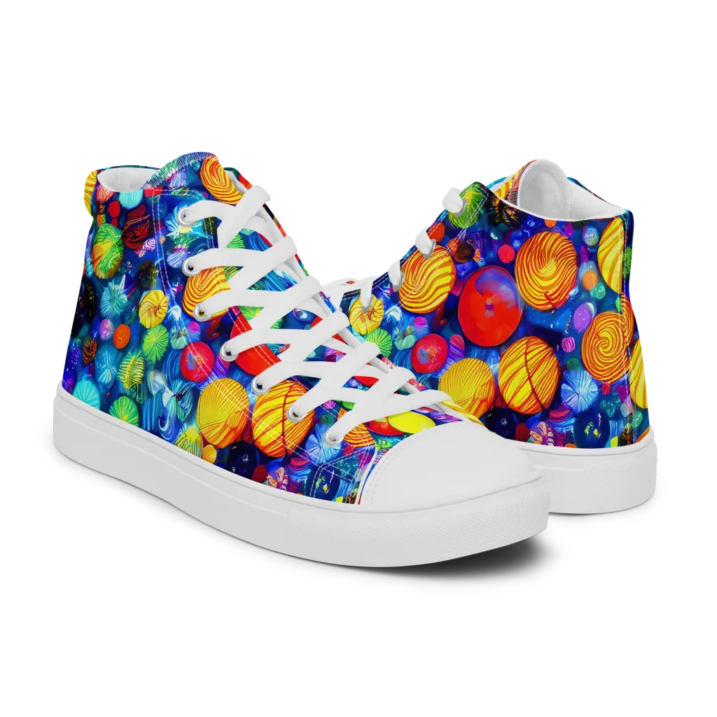 Chroma Dazzle on Women's High Top Canvas Shoes — Right