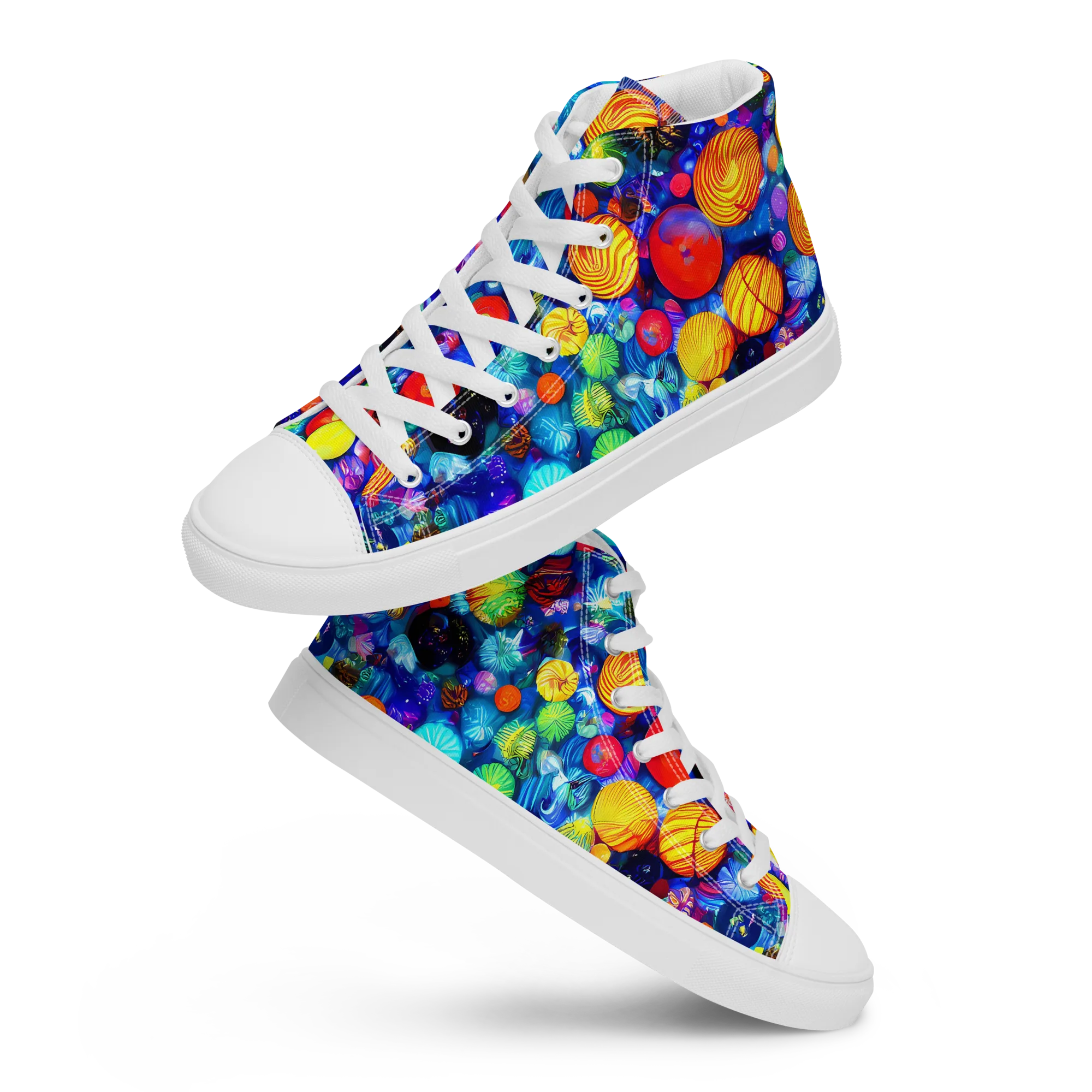 Chroma Dazzle on Women's High Top Canvas Shoes — Front
