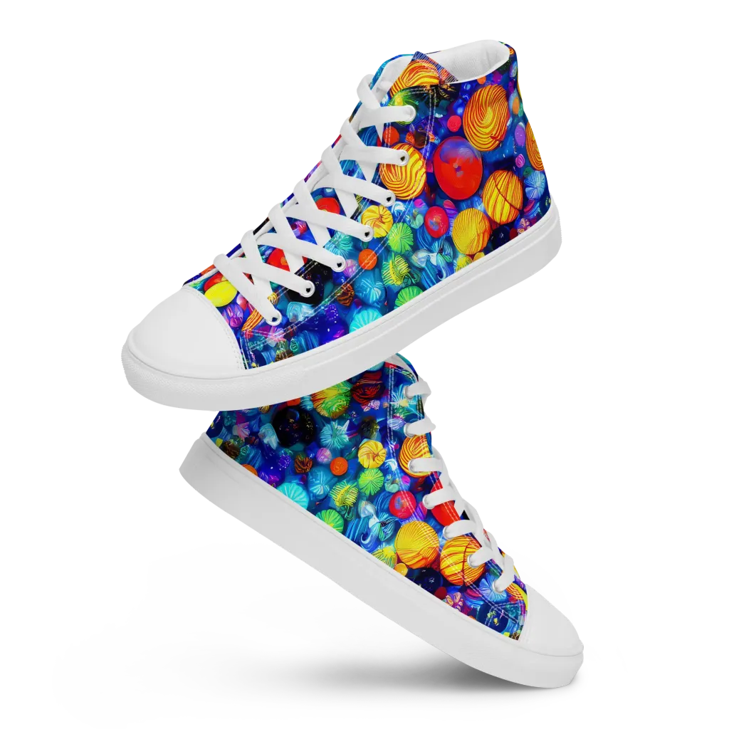 Chroma Dazzle on Women's High Top Canvas Shoes — Front