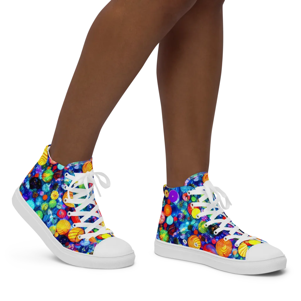 Chroma Dazzle on Women's High Top Canvas Shoes — Right