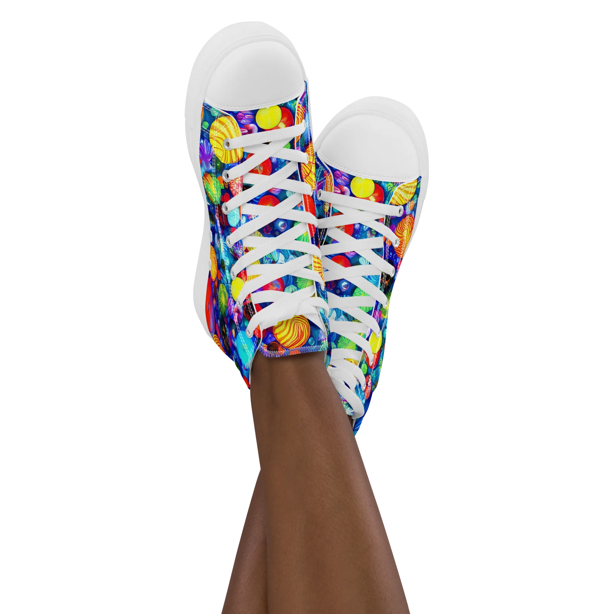 Chroma Dazzle on Women's High Top Canvas Shoes — Front