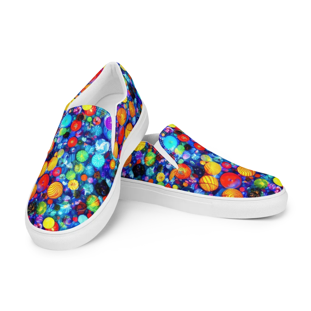 Chroma Dazzle on Men's Slip-On Canvas Shoes — Left Front
