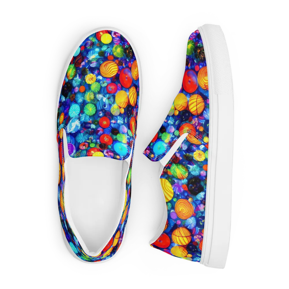 Chroma Dazzle on Men's Slip-On Canvas Shoes — Front