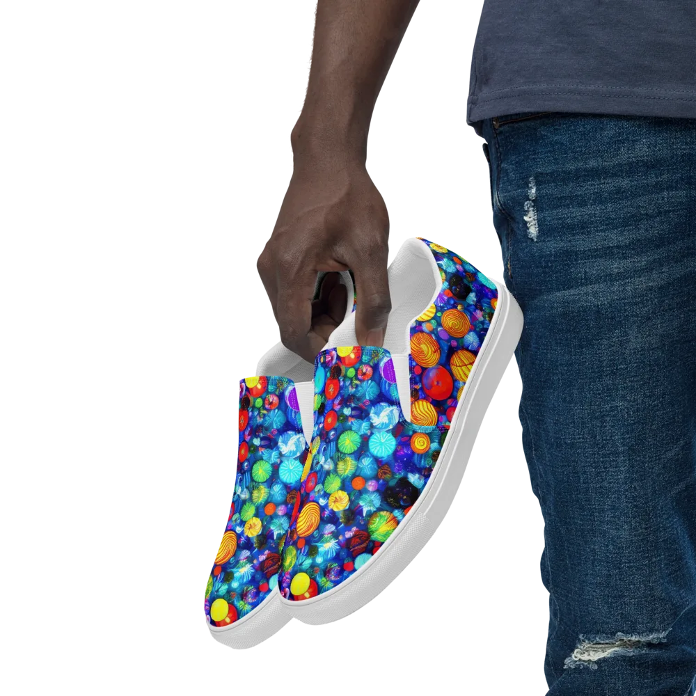 Chroma Dazzle on Men's Slip-On Canvas Shoes — Left Front