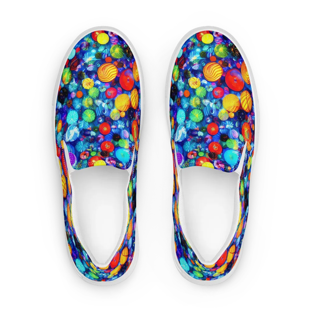 Chroma Dazzle on Women's Slip-On Canvas Shoes — Front