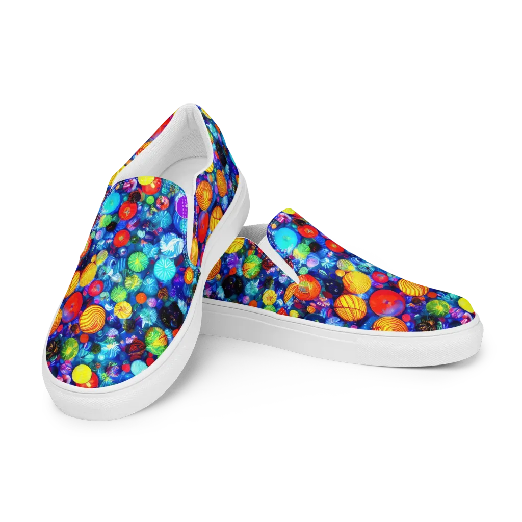 Chroma Dazzle on Women's Slip-On Canvas Shoes — Left Front
