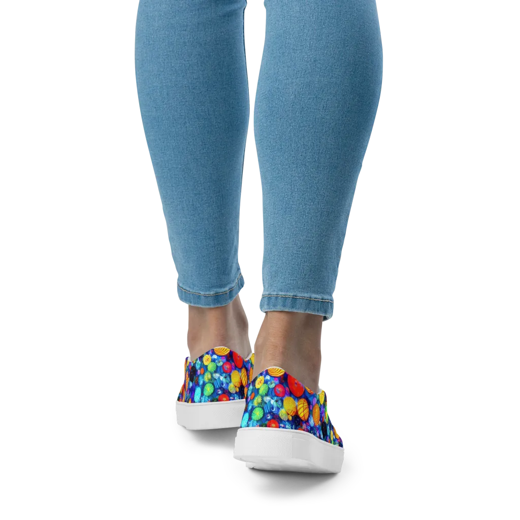 Chroma Dazzle on Women's Slip-On Canvas Shoes — Back