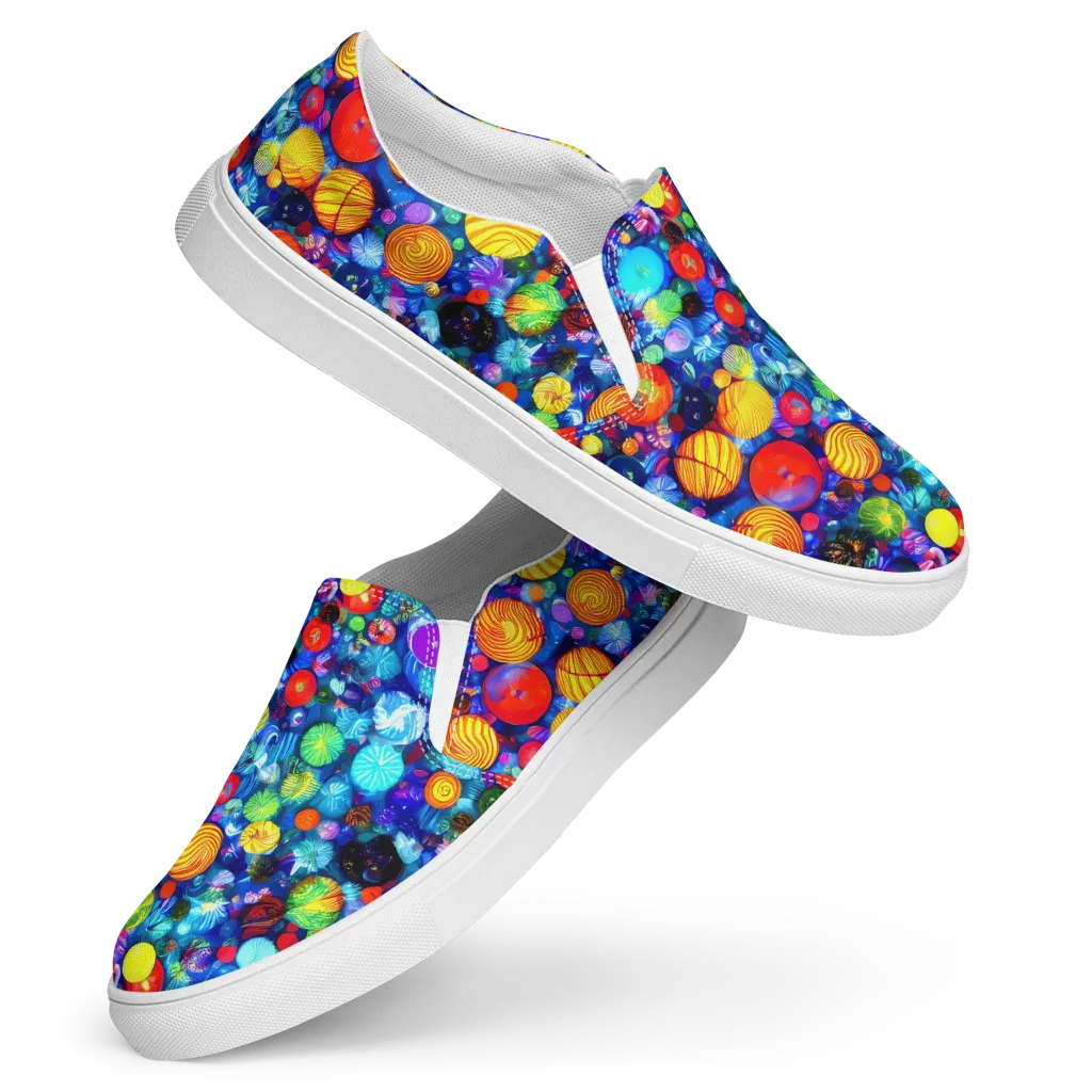 Chroma Dazzle on Women's Slip-On Canvas Shoes — Front