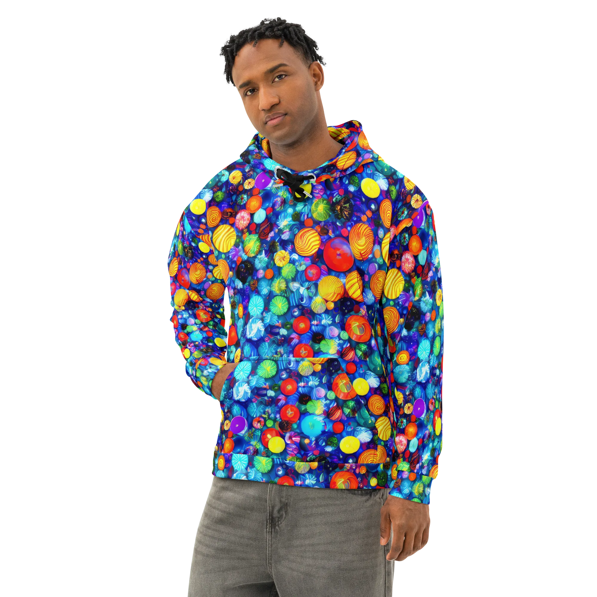 Chroma Dazzle on Cotton Hoodie — Left Front