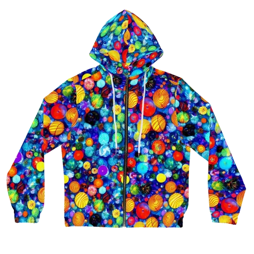 Chroma Dazzle on a Women's Full-Zip Hoodie