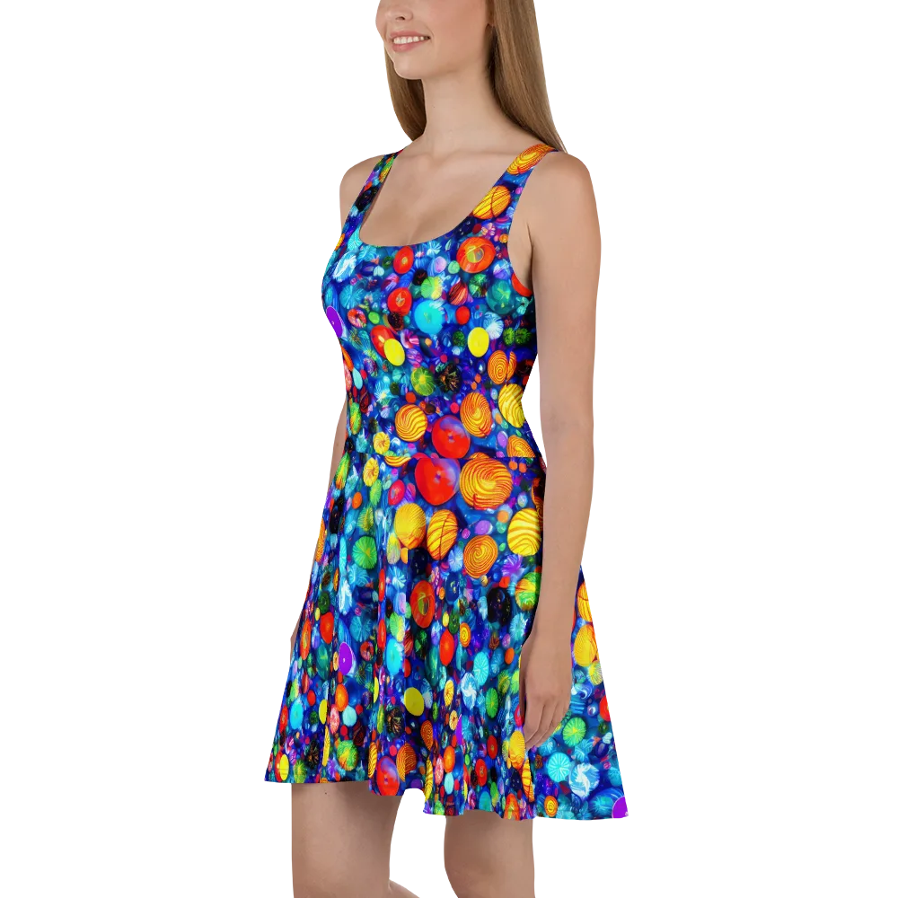 Chroma Dazzle on Skater Dress — Left