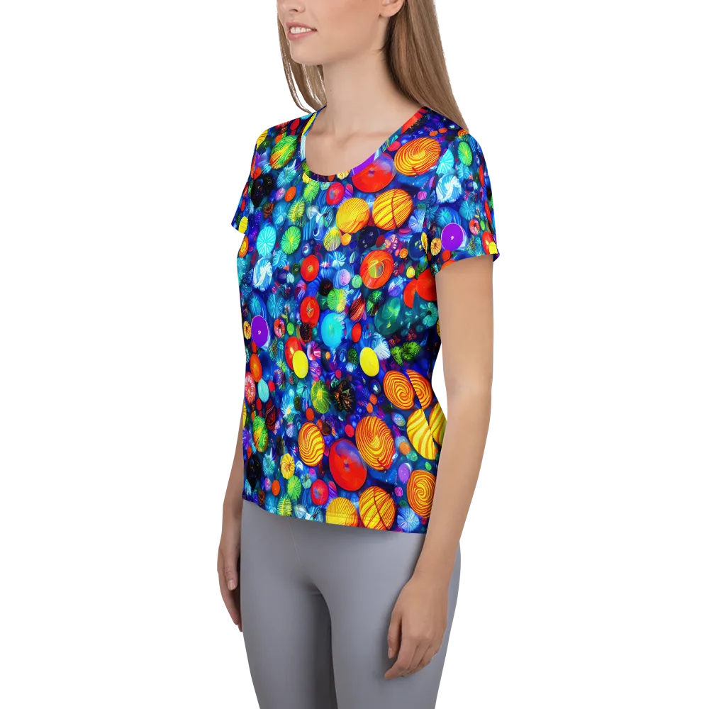 Chroma Dazzle on Women's Athletic T-Shirt — Left