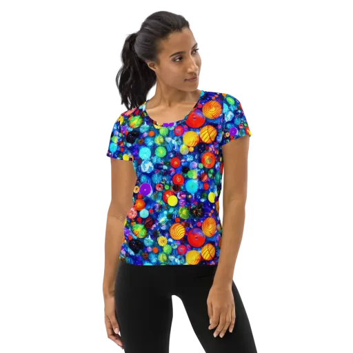 Chroma Dazzle on a Women's Athletic T-Shirt