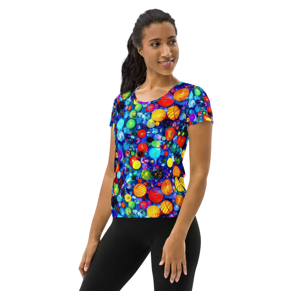 Chroma Dazzle on Women's Athletic T-Shirt — Left