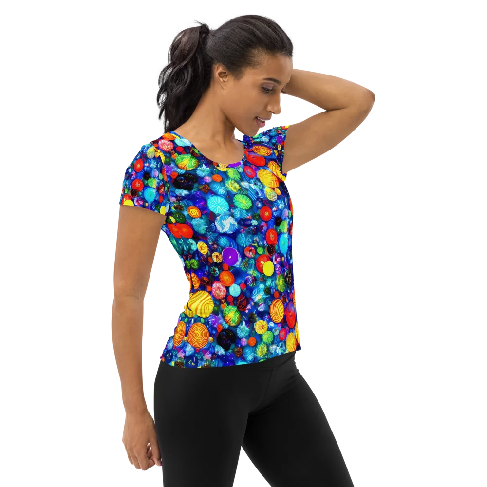 Chroma Dazzle on Women's Athletic T-Shirt — Right