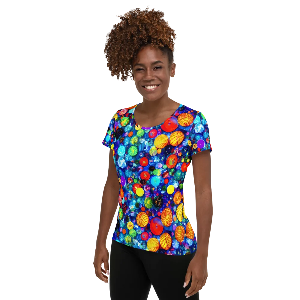 Chroma Dazzle on Women's Athletic T-Shirt — Left