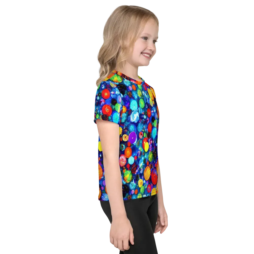 Chroma Dazzle on Kids Crew Neck T-Shirt — Right