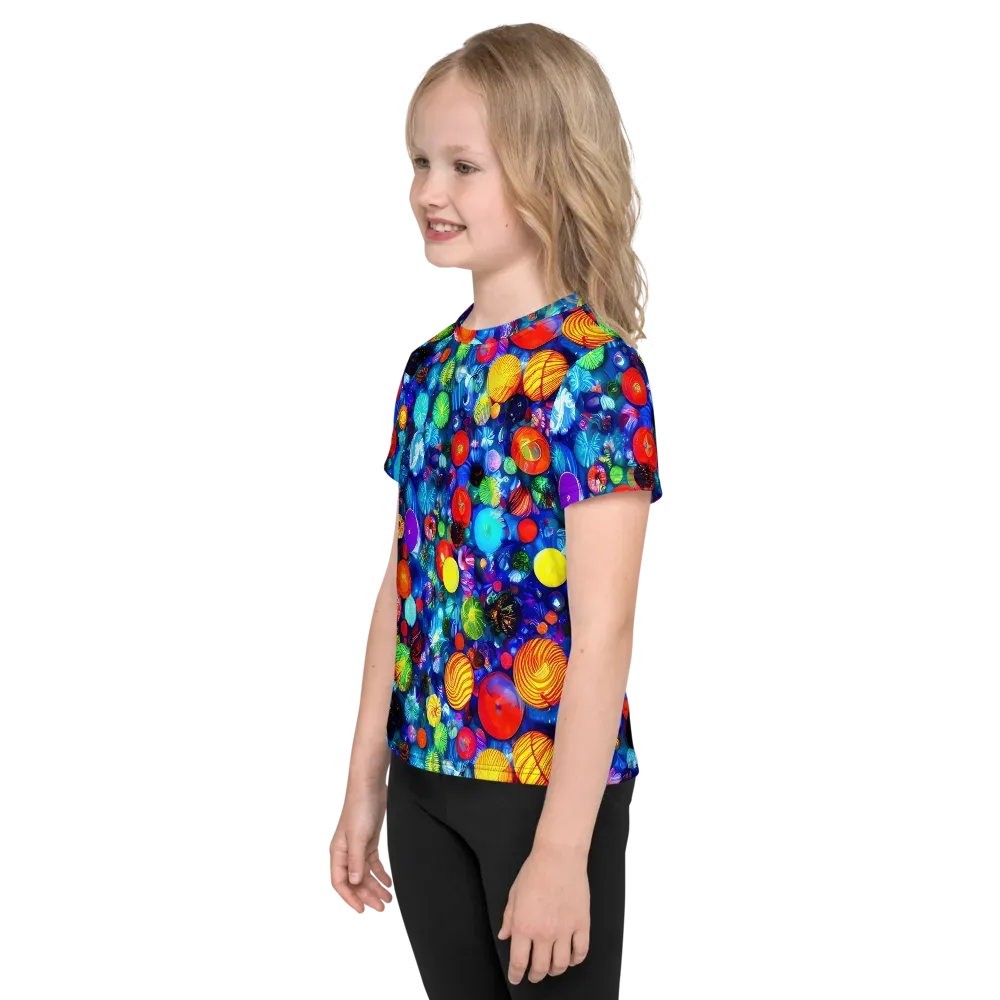 Chroma Dazzle on Kids Crew Neck T-Shirt — Left