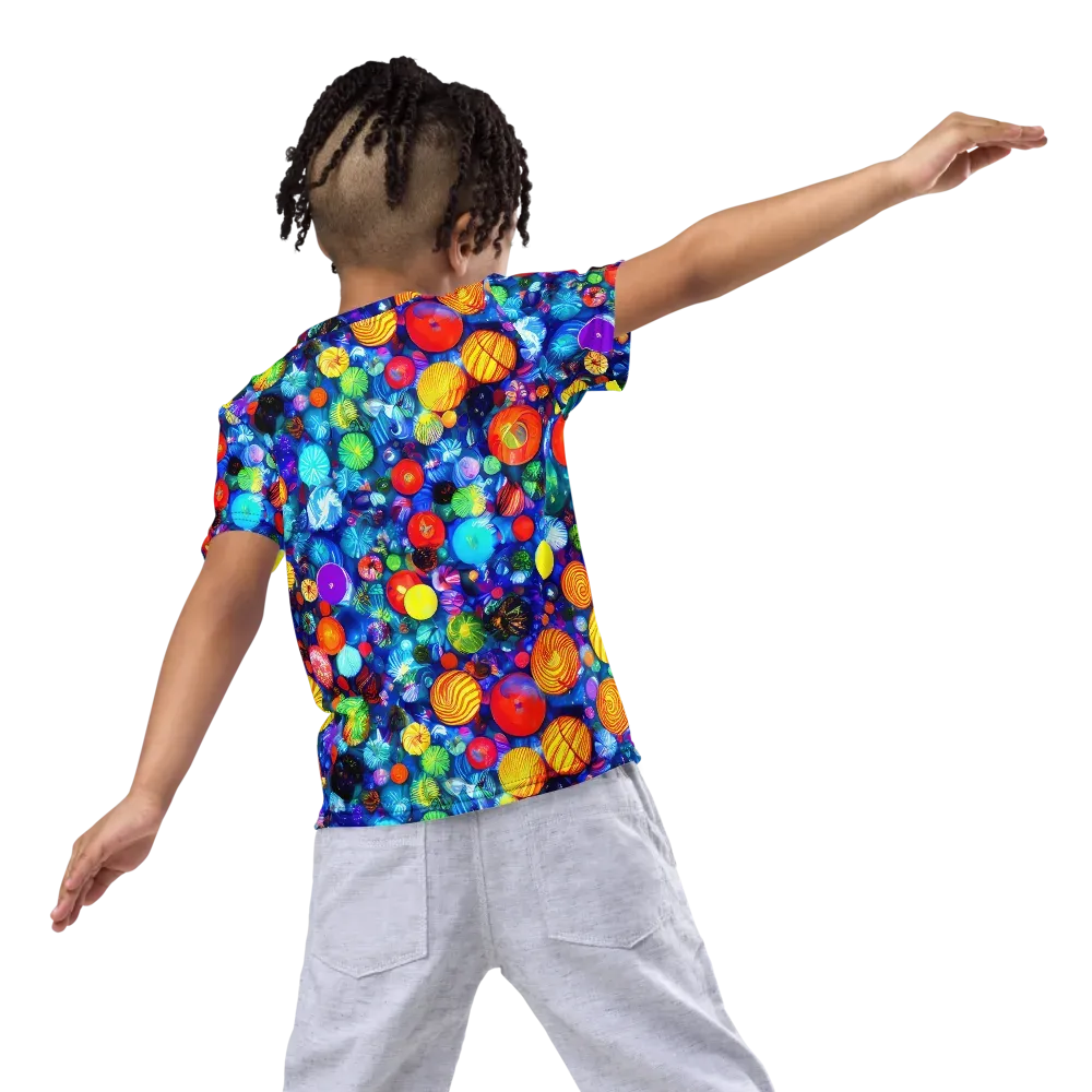 Chroma Dazzle on Kids Crew Neck T-Shirt — Back