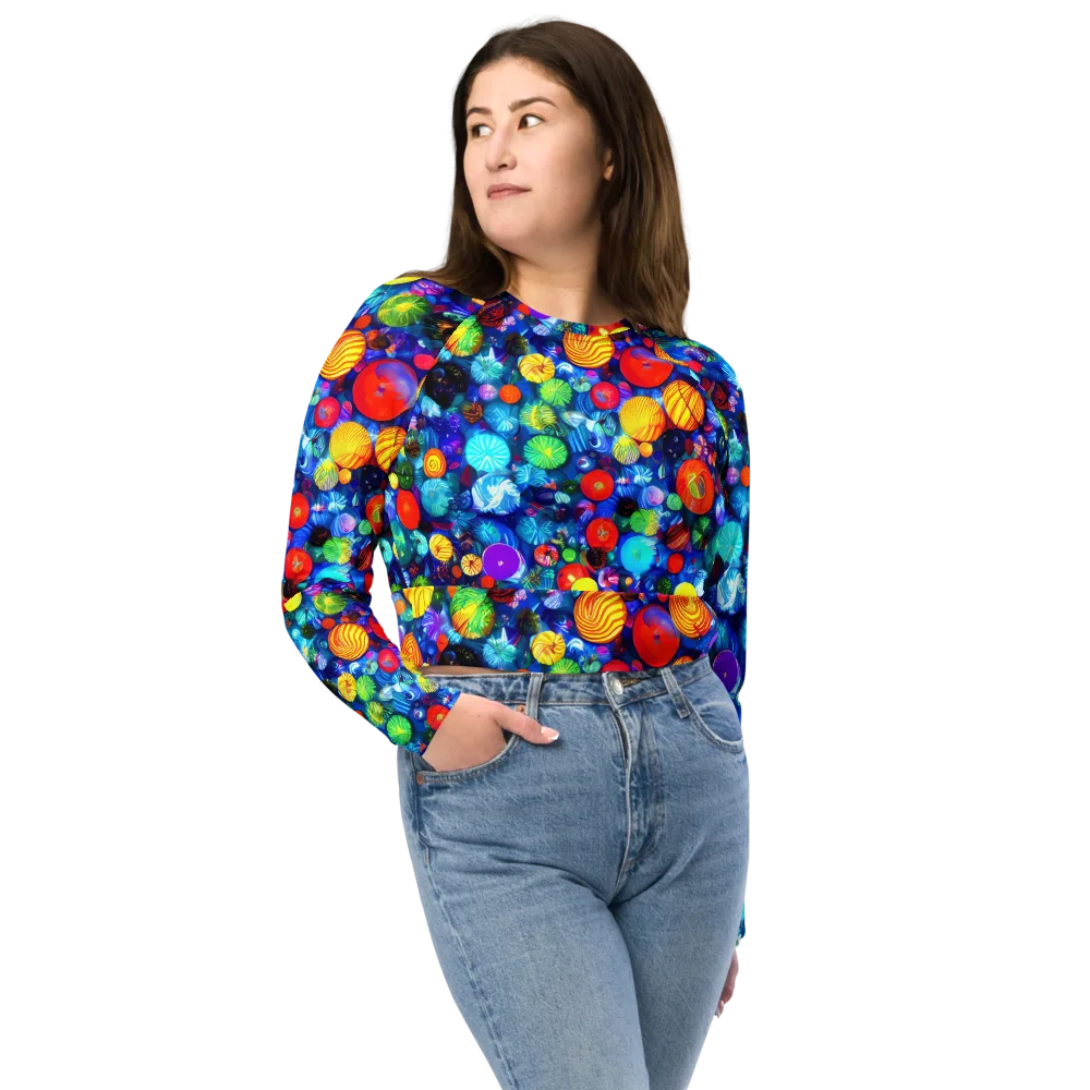 Chroma Dazzle on Long Sleeve Crop Top — Front