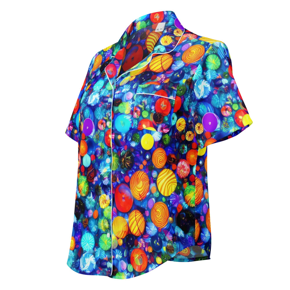 Chroma Dazzle on Women's Short Sleeve Pajama Top — Left Front