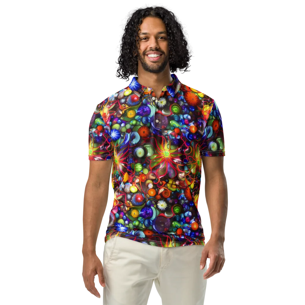 Euphoric Sphere on Men's Slim Fit Polo Shirt — Front