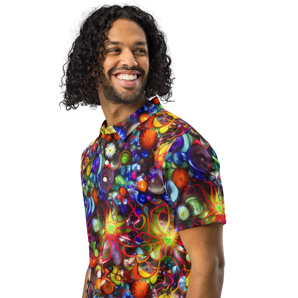 Euphoric Sphere on Men's Slim Fit Polo Shirt — Left Front