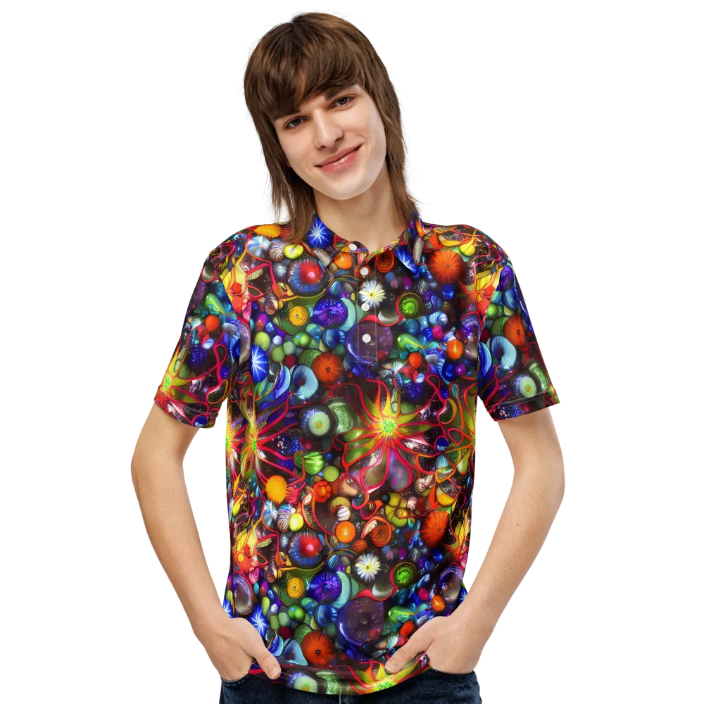 Euphoric Sphere on Men's Slim Fit Polo Shirt — Front