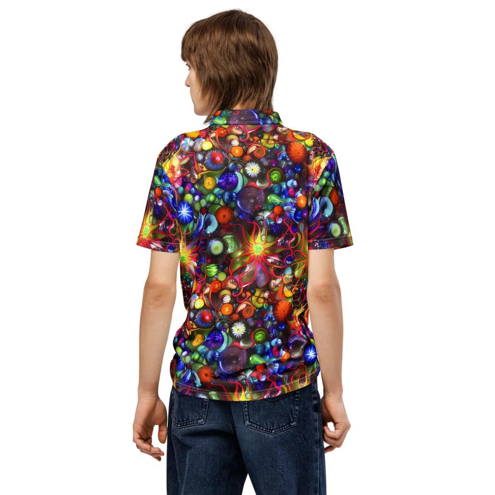 Euphoric Sphere on Men's Slim Fit Polo Shirt — Back