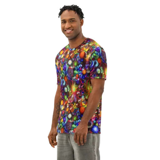 Euphoric Sphere on a Men's Cotton Crew Neck T-Shirt