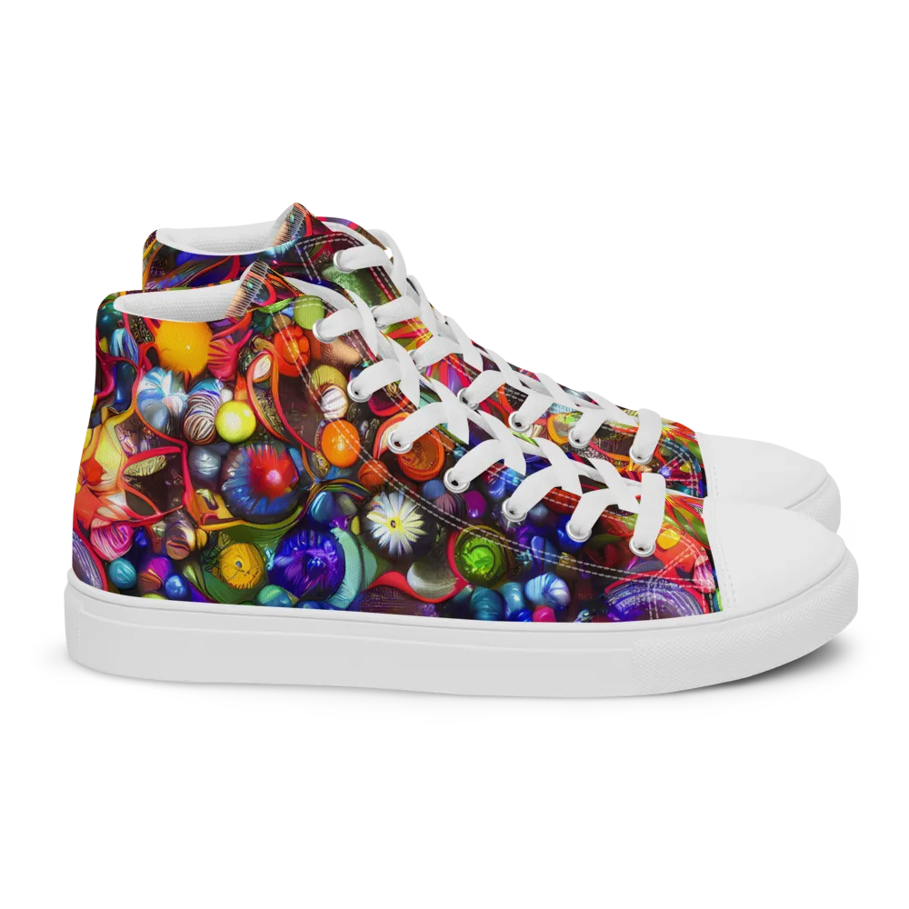 Euphoric Sphere on Women's High Top Canvas Shoes — Right