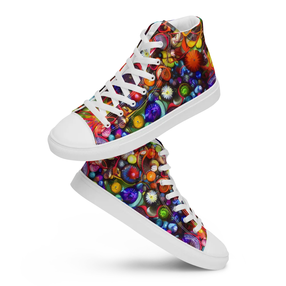 Euphoric Sphere on Women's High Top Canvas Shoes — Front