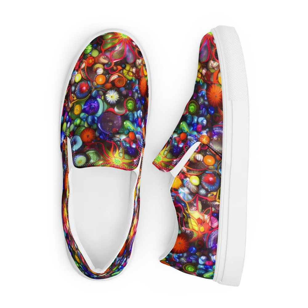 Euphoric Sphere on Men's Slip-On Canvas Shoes — Front