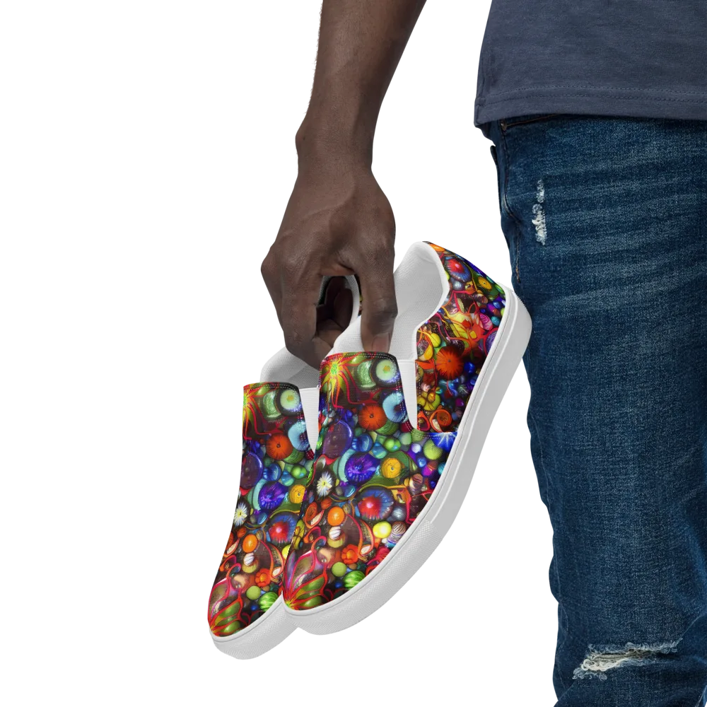 Euphoric Sphere on Men's Slip-On Canvas Shoes — Left Front
