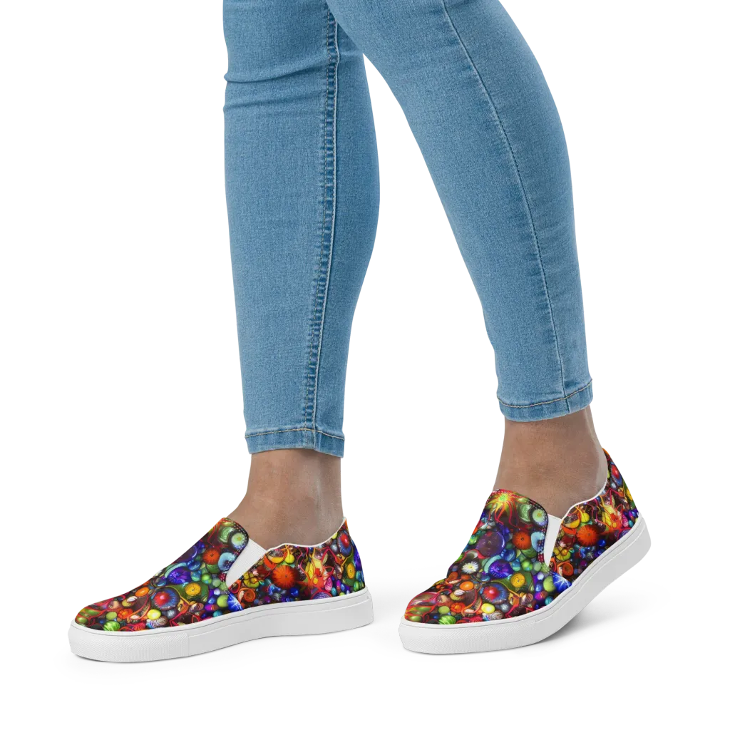 Euphoric Sphere on Women's Slip-On Canvas Shoes — Front
