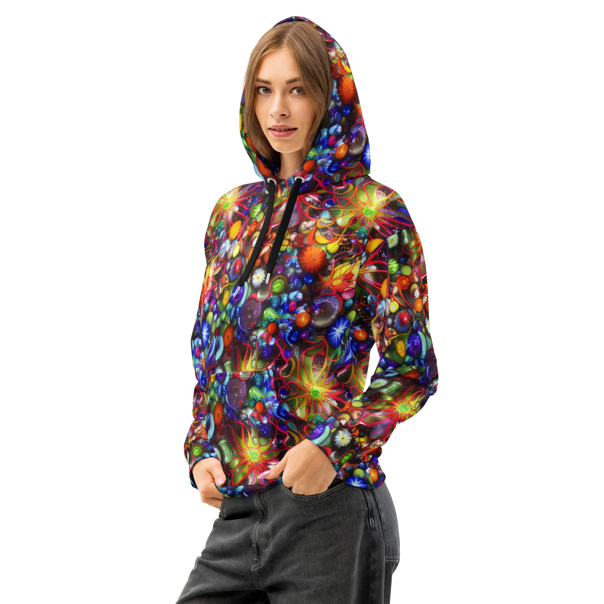 Euphoric Sphere on Cotton Hoodie — Left Front