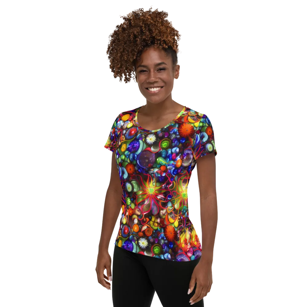 Euphoric Sphere on Women's Athletic T-Shirt — Left